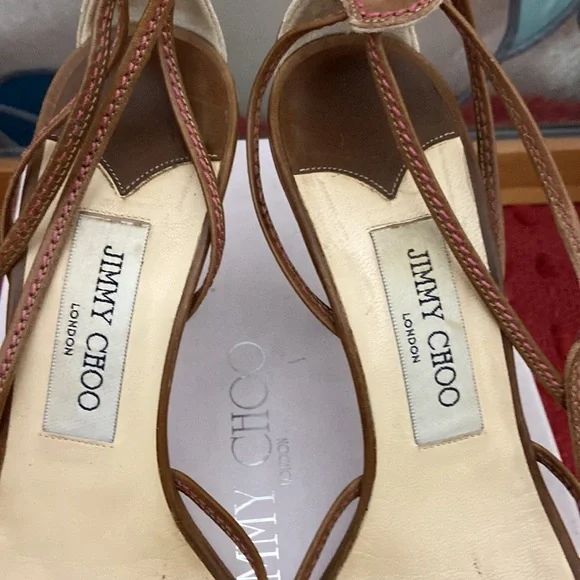 Jimmy Choo Boyce Strappy Sandals Heels Size 37 - Picture 3 of 16